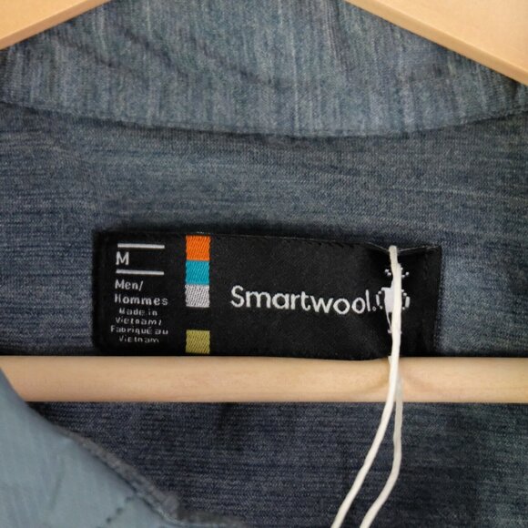 Smartwool Jacket Mens Medium Blue Shacket Shirt Snap Smartloft Pewter JKT - Picture 9 of 12